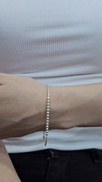 Video de Pulsera Plata 925 Cola De Raton 16 Bolitas 18 Cm C2003 Plateado 18.5 Cm 5.9 Cm