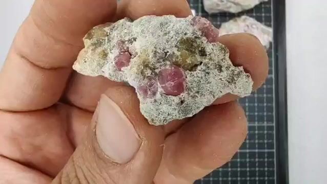 Video de 200 gr Granate Rosa de Coahuila (3 pz) - Minerales de Colección