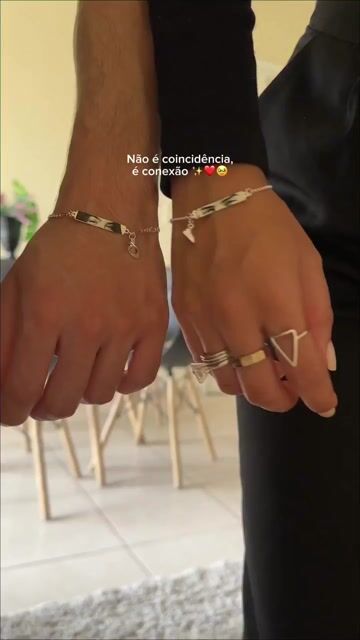 Vídeo de Kit Pulseiras Olhar + Imã Coração Feminina e Masculina - Banhado a Prata
