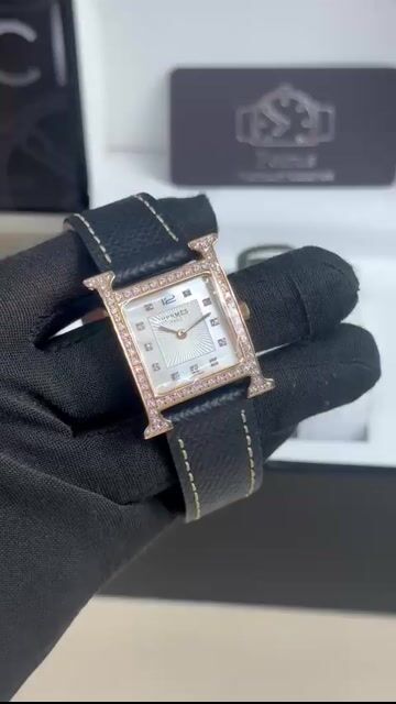 Video de Hermès 30mm - AÇO/MOSTRADOR BRANCO - NYLON