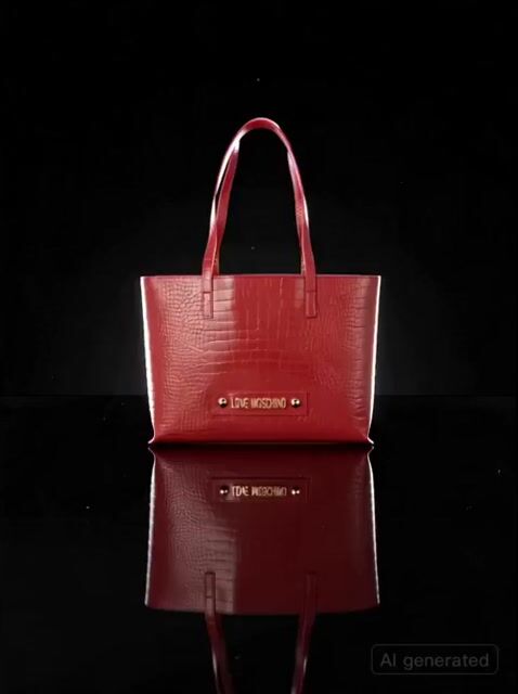 Video de Moschino Cartera tote con textura croco