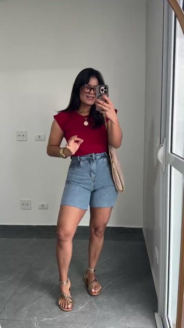 Vídeo de Blusa T-shirt Tee Camiseta Blusa Viscolycra Manga Muscle Felícia Vermelha