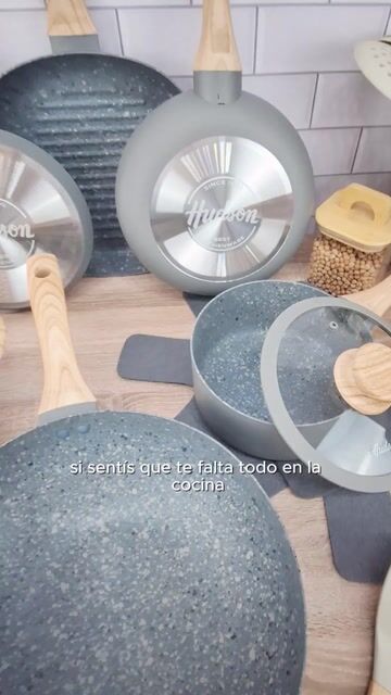 Video de Set 7 Piezas Juego de Ollas Aluminio Antiadherente Granito Hudson