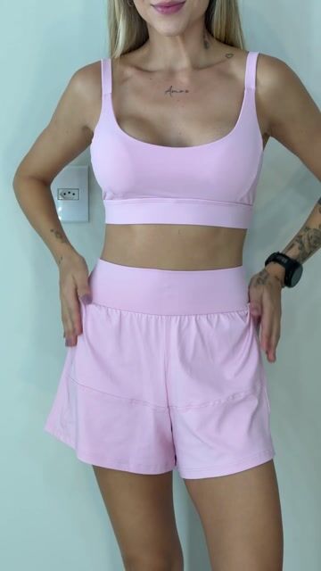 Vídeo de Conjunto Short Duplo Candy Rosa bb