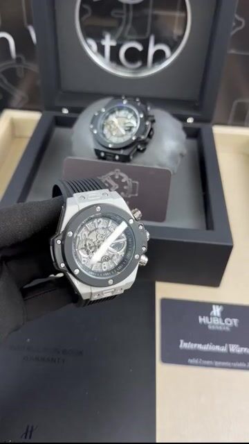 Video de Hublot Big Bang 42mm - Mostrador cinza esqueleto/Bezel preto e aço