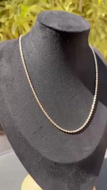 Video de Corrente Colar Cordão Baiano Diamantado Com 45cm Em Ouro 18k