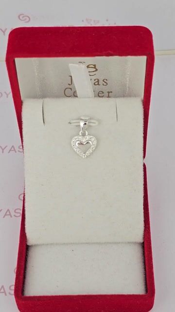 Video de Dije Corazón Plata 925 Pulido Con Piedra Cubic C2055