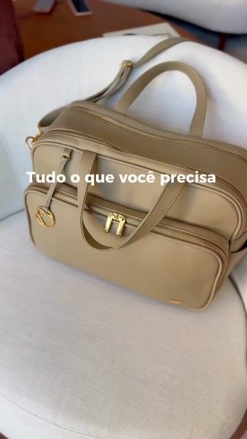 Vídeo de Bolsa Maternidade Retangular Caramelo - Coleção Aura