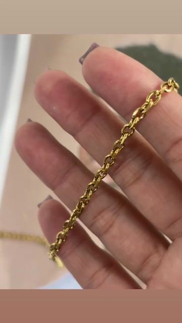 Video de Corrente Elo Português Gold - Aço Inox -