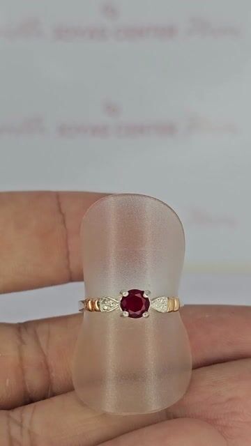 Video de Cintillo Plata Y Oro Rojo Rose Y Piedra Roja Mrt - C2298