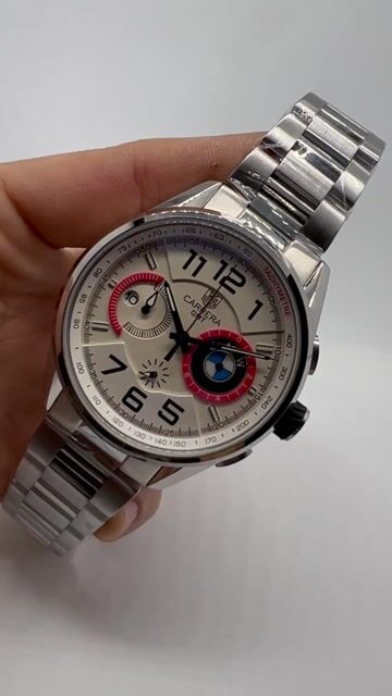 Video de TAG Heuer Carrera BMW 48mm - AÇO/MOSTRADOR BRANCO COM ROSA