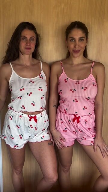 Video de PIJAMA B/FINO Y SHORT CEREZAS (P214)