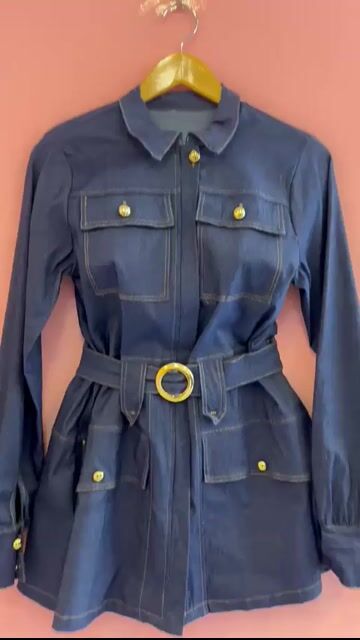Video de 1010402 VESTIDO ML ESTILO CHAMISE C CINTO AZUL JEANS