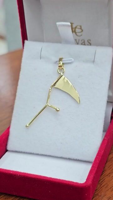 Video de Dije Guadaña Oro 18k 44x20 Mm Ofrenda San La Muerte C2073
