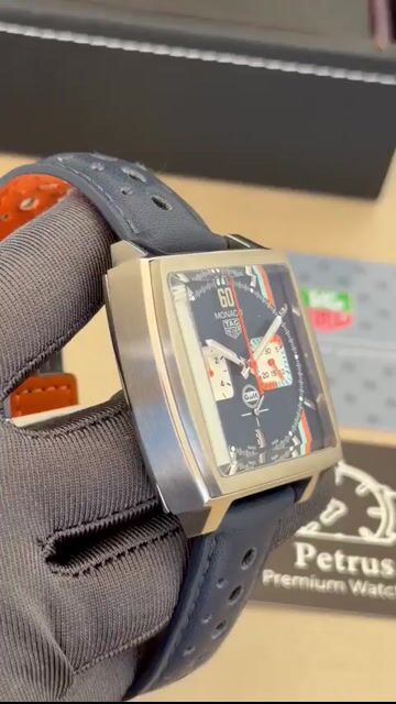 Video de TAG Heuer Mônaco GULF 37mm - AÇO/MOSTRADOR AZUL- COURO