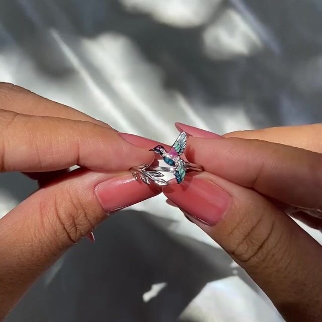 Video de Anel Aurora · Prata 925 · Design Beija-Flor · Esmaltado