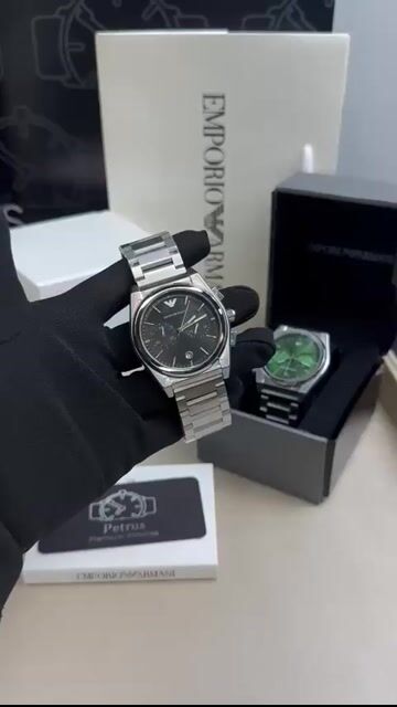 Video de Empório Armani 40mm - AÇO/MOSTRADOR PRETO