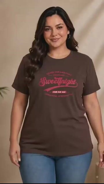 Vídeo de Panda T-shirt Moda Feminina Plus Size