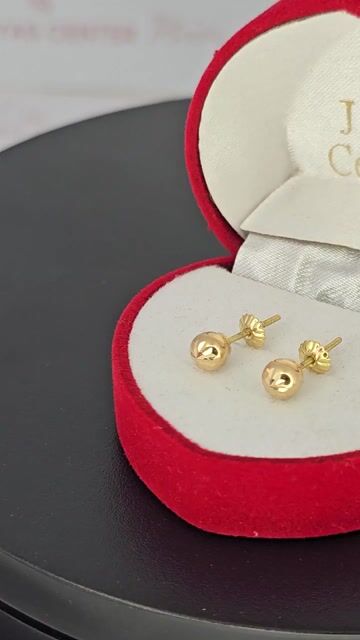 Video de Aros Oro 18k Rojo Rose Bolitas Facetadas 5mm Zgt - C2332