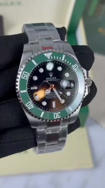 Video de Rolex Submariner Starbucks - 40mm - Mostrador preto/Bezel verde