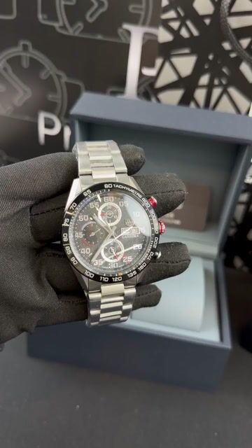 Video de TAG Heuer Carrera 44mm - AÇO/MOSTRADOR CINZA - FUNDO DE VIDRO