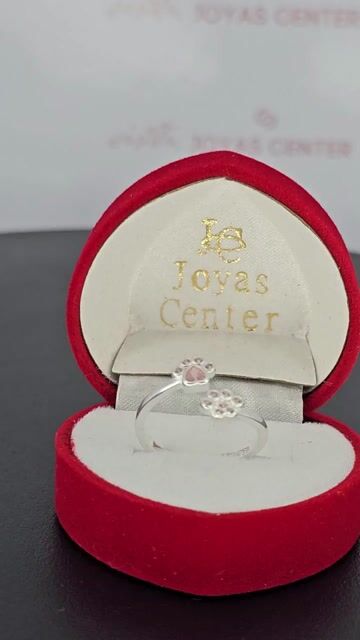 Video de Anillo Plata 925 Huella Perro Gato Piedras Ajustable C2145