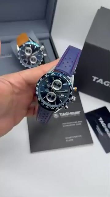 Video de TAG Heuer Carrera 44mm - AÇO/MOSTRADOR AZUL - COURO