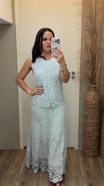Video de Blusa regata com crochê e renda Cod: